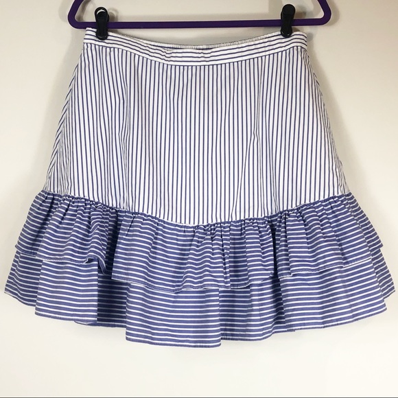 NWOT J. Crew Striped Ruffle Skirt - Picture 3 of 8